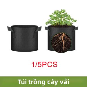 5 Túi Trồng Cây Bằng Vải Nỉ 5-15 Gallon Thoáng Khí Dùng Trồng Rau Dâu Tây Cây Con Khoai Tây Hoa Trong Vườn
