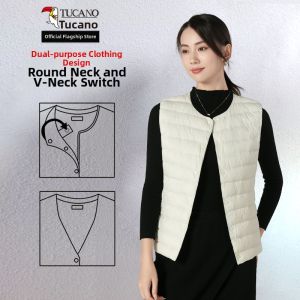 TUCANO | Lightweight Short Stand Collar Down Vest Women Autumn Winter Multifunctional