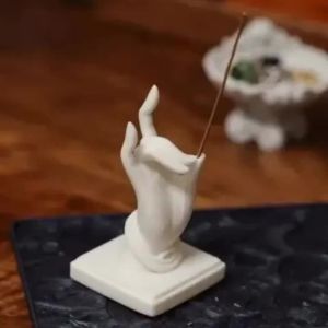 Buddha Hand Incense Holder Zen Mudra Hand Shaped Incense Stick Burner for Meditation Home Decor PLA Material Finger Insertion