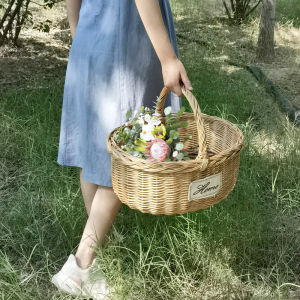QIAOPIDIANDIAN | Ins-style Hand-woven Rattan Basket