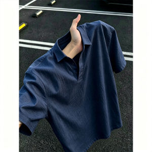 OUMULONG | Breathable Thin Summer Ice Silk Mens Polo Shirt
