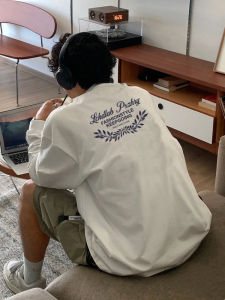 Áo Thun Cotton Dài Tay Cổ Tròn Rộng Rãi Mùa Thu Thường Ngày in Họa Tiết Thoáng Khí Thoải Mái Phong Cách Đường Phố Thương Hiệu Thời Trang