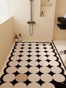 Large Size Bathroom Shower Room Anti-Slip Mat Full Coverage Silk Circle Drainage Water Absorbent Bath Specialty Floor Rug