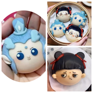 NaZha Cartoon Shaped Baking Mold for Childrens Steamed Buns Babys Complementary Food Variety of Pasta Dough Tools