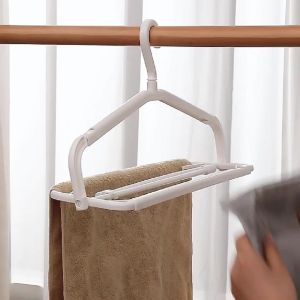 ที่แขวนผ้าเช็ดตัวพับเก็บได้ในครัวเรือนสไตล์ญี่ปุ่นไม้แขวนเสื้อผ้าเช็ดตัวที่แขวนกันลมผ้าปูที่นอนกางเกงไม้แขวนเสื้อ