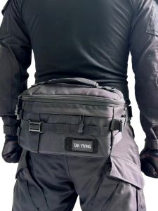 กระเป๋าคาดเอวแบบมีฮาร์ดแวร์สำหรับชาย กระเป๋าสะพายข้างแบบสะพายข้างสำหรับการเดินทางกลางแจ้ง กระเป๋าถือแบบสะพายข้างสำหรับปั่นจักรยาน กระเป๋าสะพายข้างแบบทนทานต่อการสึกหรอ กระเป๋าสะพายข้างสำหรับทำงานกลางแจ้ง