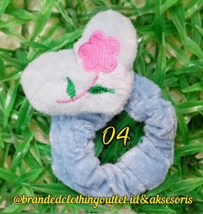 KUNCIR BULU KARAKTER LUCU / IKAT RAMBUT DONAT IMPORT / SCRUNCHIE ELASTIS / SOFT HAIR TIE / SBC2816