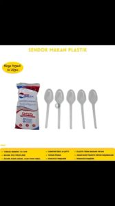 Sendok Makan Sendok Plastik Bening (Buram) (Isi 25 Pcs-W.SB2)