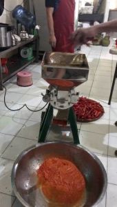 Mesin Gilingan Cabe/Bumbu Stainless merk GANESHA 6 inch + Honda GX-160