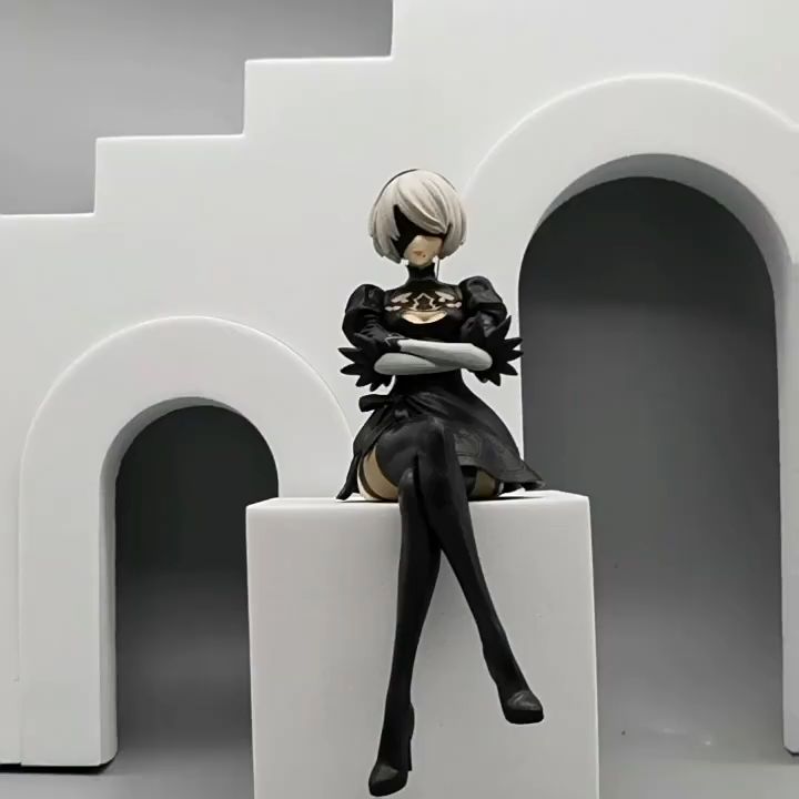 Action Figure Nier Automata Yorha NO.2 2B Model Duduk Anime Game Collectible
