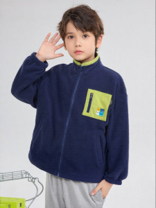 Mark Fairwhale | Children Boys Polar Fleece Jacket Color Block Stand Collar