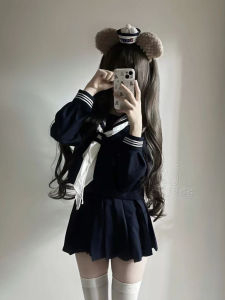 ชุดนักเรียนแท้ Sailor ชุดสูท Jk รุ่น กระโปรง ชุดเดิม สีดำ เล่ม หนังสือเรียนพื้นฐาน สไตล์คันไซ ชุดนักเรียนแบบคลาสสิก