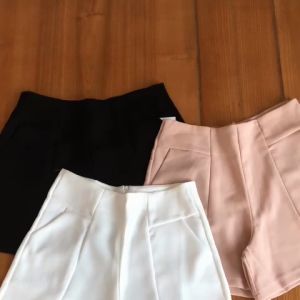 Quần sooc nữ cao cấp lưng cao tôn dáng kháo sau lưng vải tuyết mưa không co giãn lên phom tôn dáng mặc đi chơi hè