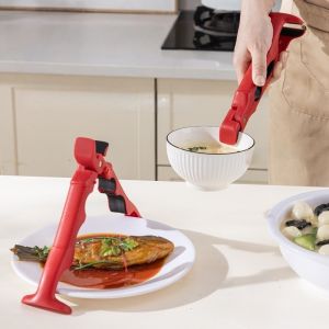 3 in 1 Kitchen Anti-scalding Bowl and Dish Clip Anti-slip Clip for Steaming Pot Non-slip Steaming Dish Clip Bottle Opener