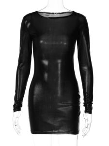 Slim Fit round Neck Long Sleeve Dress Womens Street Style Casual Pants Natural Waist Other Material 100% Summer 2024