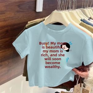 Funny Print Cotton Short Sleeve T-shirt for Girls
