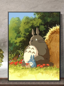 Hayao Miyazaki Landscape Digital Oil Painting DIY Filling Painting Cartoon Anime Totoro Handmade and Hand-Painted Oil Painting Decorative Painting