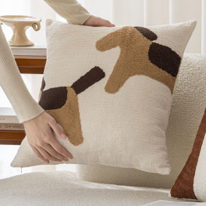 YINSHANG | Embroidered Horse Pillow Case Creamy Style Luxury