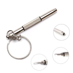 Multi-function with Keychain Eyeglass Screwdrivers Steel Hand Tool Screwdriver Repair Kit 3-in-1 Eyeglass Repair Tools Home