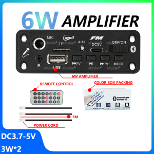 DC 5V 10W Bluetooth 5.0 Stereo DIY Car MP3 Player Decoder Board 2*5W Amplifier Wireless FM Radio Module TF USB Handsfree Call