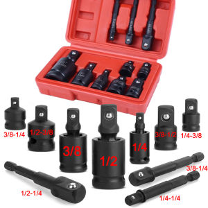 Professional 4/6/8/10 Impact Socket Wrench Adapter Set 1/4 3/8 1/2 3/4 Inch Square Drive Adaptor Reducer Spanner Tool with Case