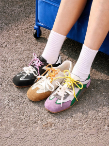 Toomanyshoes | Tricolor Collage Casual Jersey-style Training Shoes