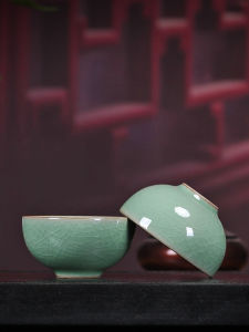 Blue Porcelain Tea Cup Ceramic Ice Crackle Gongfu Tea Set Longquan Geyao Chinese Style Tea Bowl Home Use Handmade Ice Split Glaze