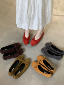 Vintage Round Toe Bow Soft Flat Shoes