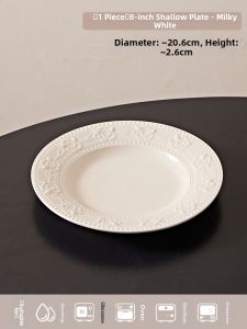 French Embossed Ceramic Dinner Plate Strawberry