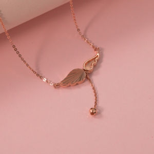 Chow Sang Sang 周生生 Minty Collection 18K Rose Gold Angel Wings Necklace 47cm 92773N