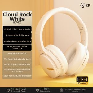 iKF | Noise Cancelling Bluetooth Headset for Gaming Exercise and Online Classes Long Battery Life