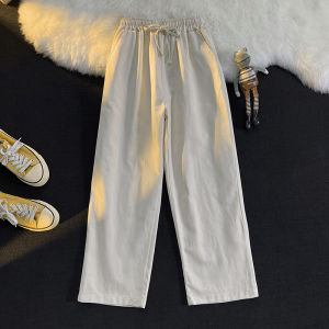 Fashion Brand Japanese Style Solid Color Wide-Leg Pants Mens Autumn Trendy Hong Kong Style Personality BF All-Matching Loose Casual Ankle Length Cargo Pants