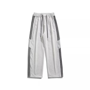 Trendy American High Street Straight Leg Stripe Sweatpants Spring Autumn New Street Campus Style Casual Pants for Students