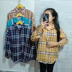 Kemeja Wanita Casual Korea Lengan Panjang jumbo