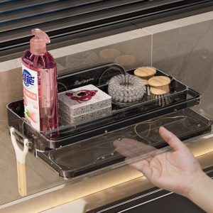 Kitchen Sink Drain Rack Sponge Scrubber Holder No Drilling Required Faucet Mount Storage Shelf for Dishcloths And Sponges