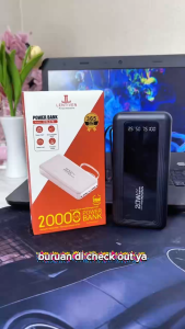 YIBAO LENTIVEN PowerBank 20000mah Mini With 4 Kabel Data Fast Charging Dual Output Led Display CW478 Garansi 1 Tahun