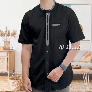 Kemko Kemeja Koko Santai Pria Dewasa Lengan Pendek Bahan Katun