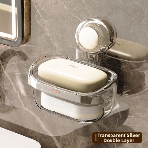 Suction Wall-Mounted Dual Layer Soap Storage Box