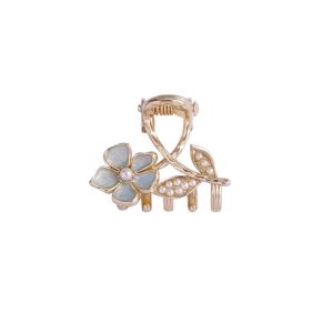 Elegant Small Size Water Diamond Flower Hair Clip Half Updo Hair Clip Stylish Alloy Hair Accessories for Women Girls