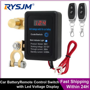DC 12V Car Automatic Power Shut Off Switch 260A Battery Kill Switch Remote Battery with LED Cut Off Disconnect Switch for Truck