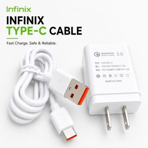 MLtech Infinix Type-C Fast Charger with Cable – Quick Charge 3.0 USB-C Charging Set