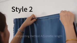 100% Blackout Curtain No-Punching For Window No Drilling Required Magic glue Curtains Plain Curtain