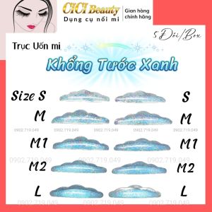 Trục Uốn Mi Silicon Khổng Tước Xanh (5 Đôi/Box)
