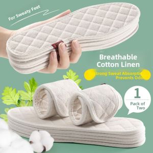 LINGMIAO | Anti-Odor Absorbent Breathable Insoles for Women 100% Cotton and Linen Thin Summer