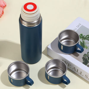 500ML Stainless Steel Vacuum Insulated Water Bottle With 3 Lids Coffee Bottle Office Gift Set Business Style Travel Thermal Mug