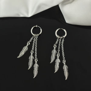 Korean Style Ins Ear Studs Mens Street Hipster Personality Feather Ear Clip Normcore Style Disco Dancing Earrings Womens Hip Hop Cool Handsome