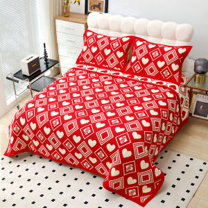 Red Thick Slip-Resistant Washable Bedsheet