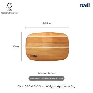 Teakhaus Teak Wood Cutting Board Double Sided Antibacterial Mold Proof Kitchen Cooking Utensil Handmade Irregular Shape