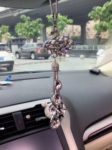 Dây khánh treo gương ô tô thiên nga khánh thiên nga đính đá đuôi giọt nước - Trang trí gương