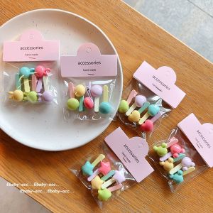 Colorful Bean Hair Clips for Kids Cute Hair Accessories Baby Girls Hairpins Korean Style Childrens Fashion Accessories